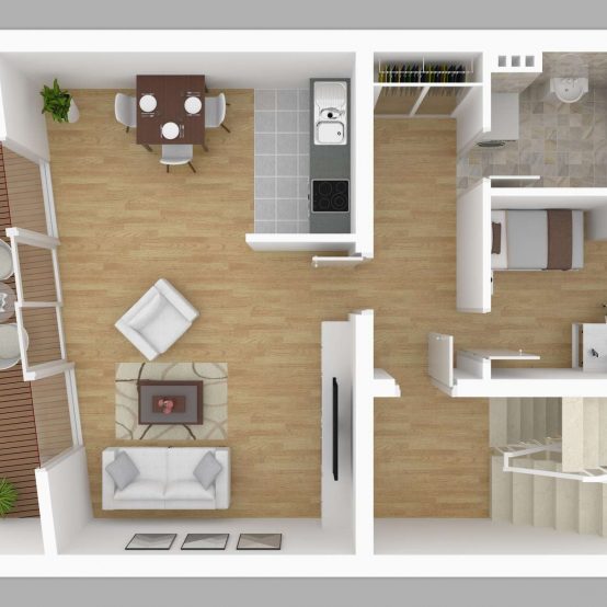 Wohnungsgrundrisse 1. und 2. OG
