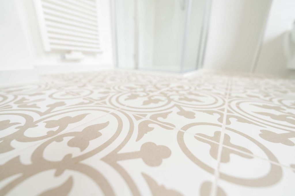 Detail Bodenfliese Badezimmer